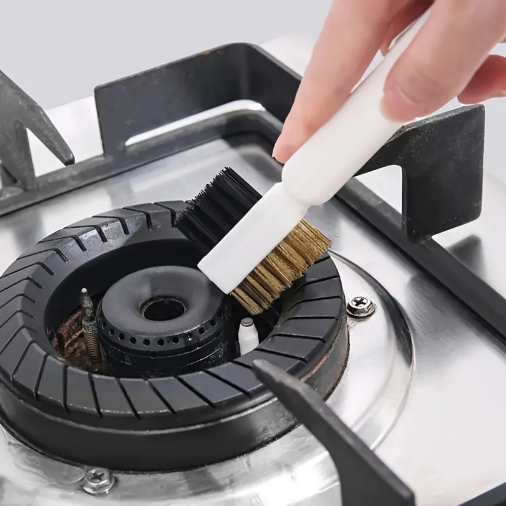 Three-In-One Nylon Wire Brush Head, Stove Brush, Kitchen Cleaning Brush, Gap Brush, Multi-Functional Brush