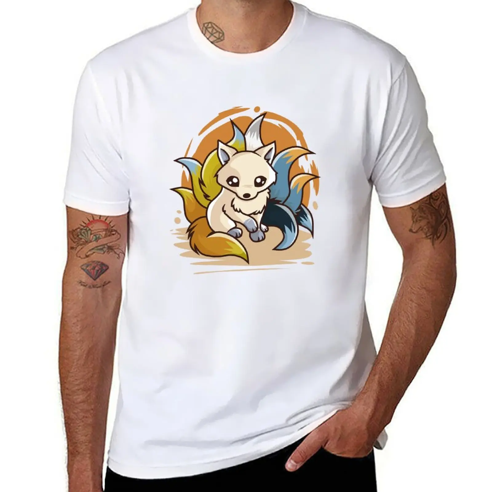 Camiseta bonita de Aroace Kitsune, camiseta para hombre, camisetas de diseñador para hombre, camiseta para hombre