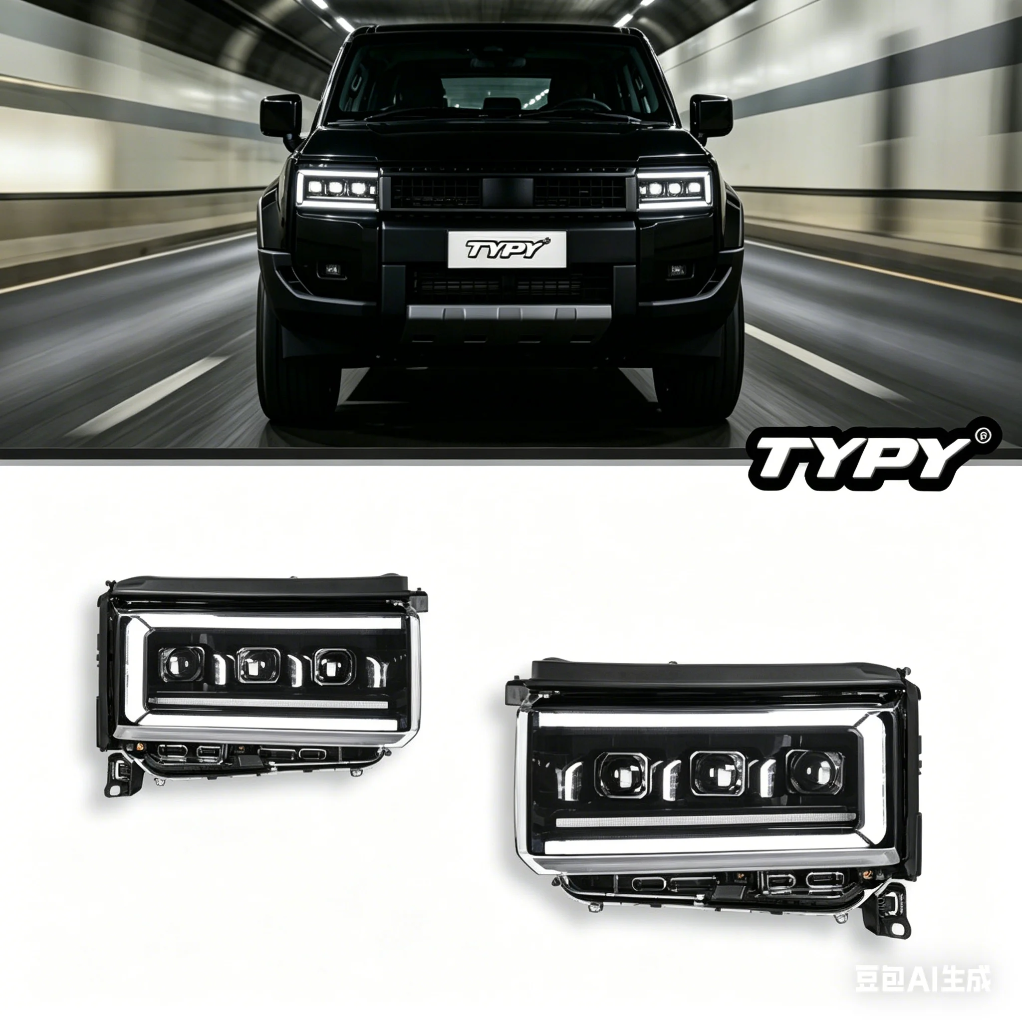 

TYPY For Toyota Land Cruiser LC250 2024-2026 LED Headlights Assembly DRL Dynamic Turn Signal Modified Front Lamps Plug & Play