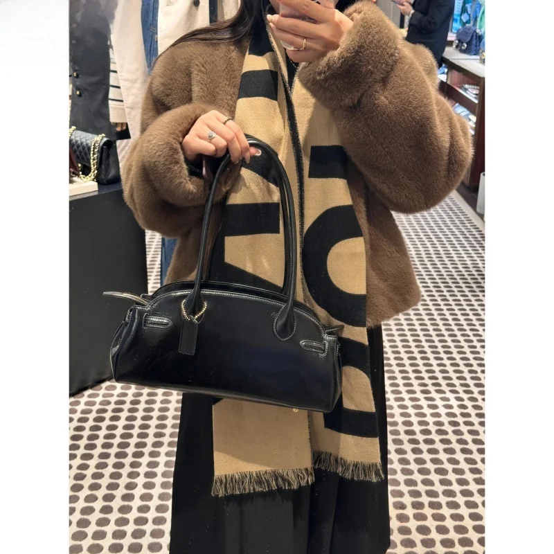 

ZAZL2025 Новая сумка для подмышек, роскошный коврик, высококачественная сумка-тоут из мягкой восковой кожи, подушка Briti Sle, ape