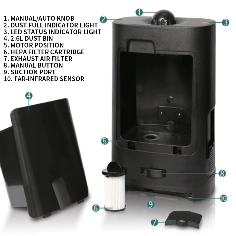 Smart Infrared Suction Trash Can Barber Shop Specific Automatic Hair-Sucking Trash Can Powerful Cleaning Trash Can