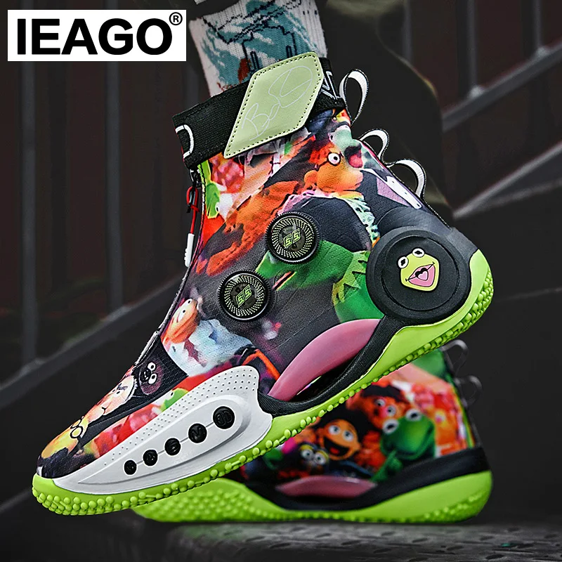 IEAGO Original Spike Basketball Shoes for Men Women Casual Breathable Non-Slip Outdoor Sports Running Sneake