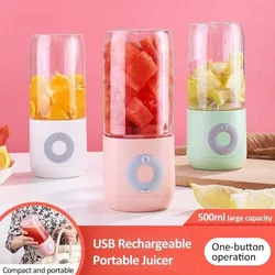 500ml Mini Blender Fruit Juicer Portable USB Handheld Smoothie Blender Wireless Vegetables Fruits Juicer Kitchen Tool Accessorie