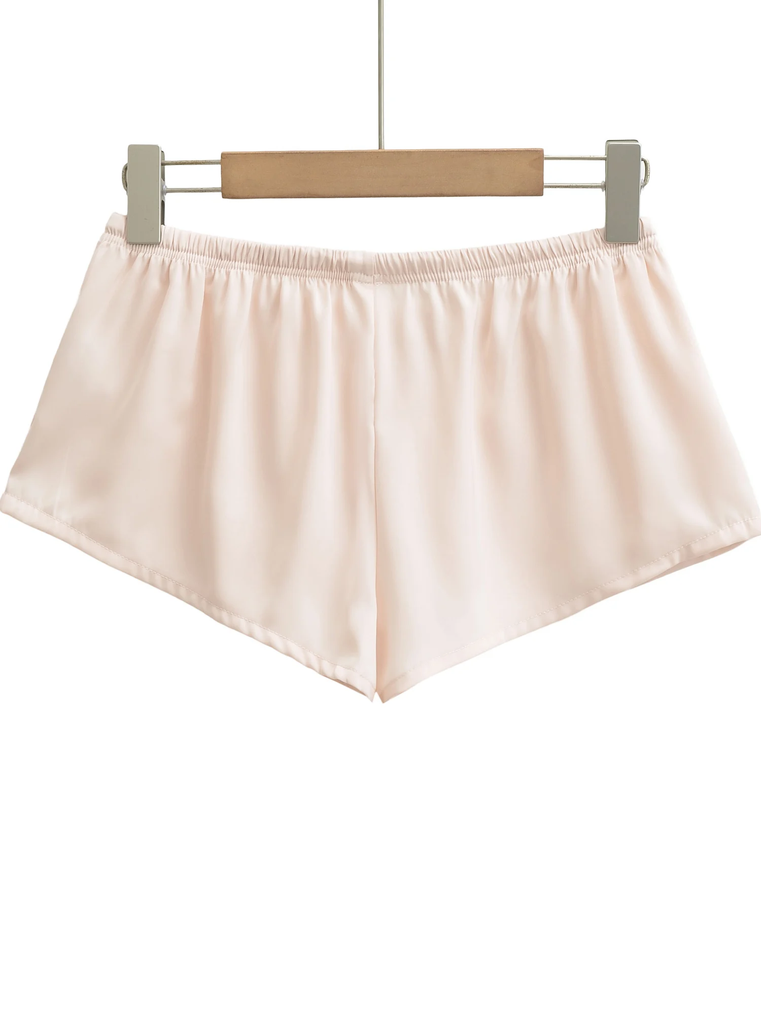 American Style Retro Low Waist Drawstring Satin Short Pants Women's Casual Wide Leg Pants  Match All Seasons