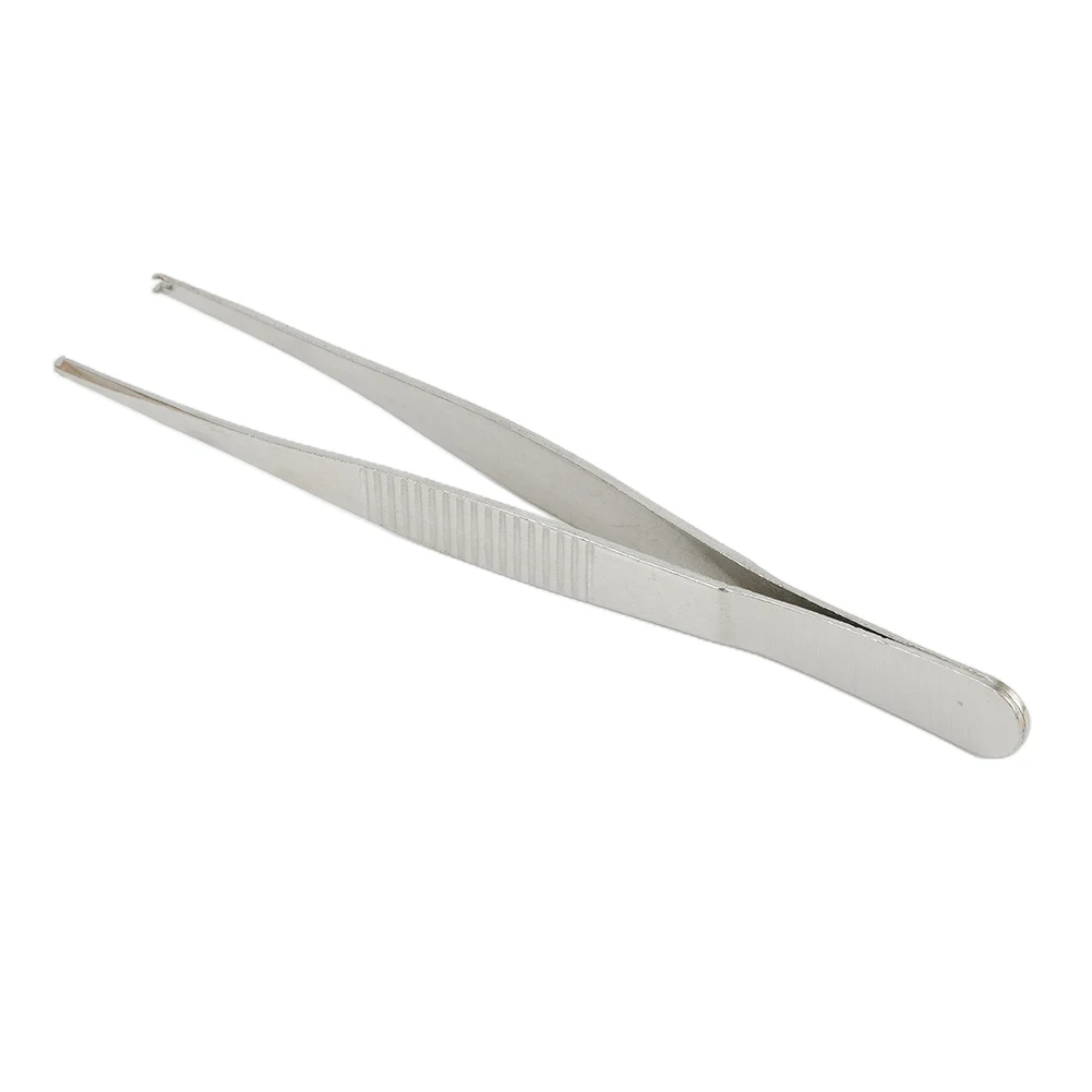 Spezielle 1-teilige gezahnte Pinzette für präzisen Griff, heiß begehrt, zum Manipulieren von Nadeln, silberfarben, zum Nähen, 125 mm / 5 Zoll, bester Preis – Detail 18