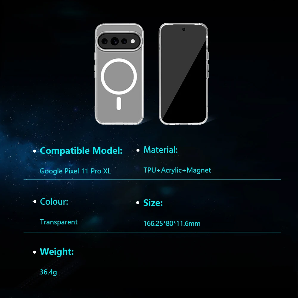 Für Google Pixel 11 Pro XL Hülle Magnetische Hartabdeckung TPU+PC Klare Sturzsichere Handyhülle Für Google Pixel 11 Pro – Detail 10