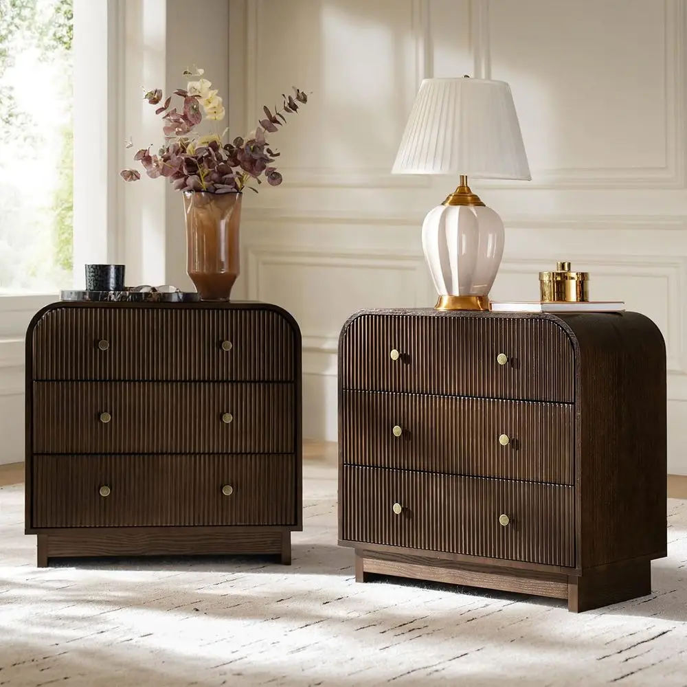 

luted Storage End Tables Set o 2 with Charging Station, ern 3 Der Wood Side Tables with Solid Wood Legs, Large SideTables or Liv
