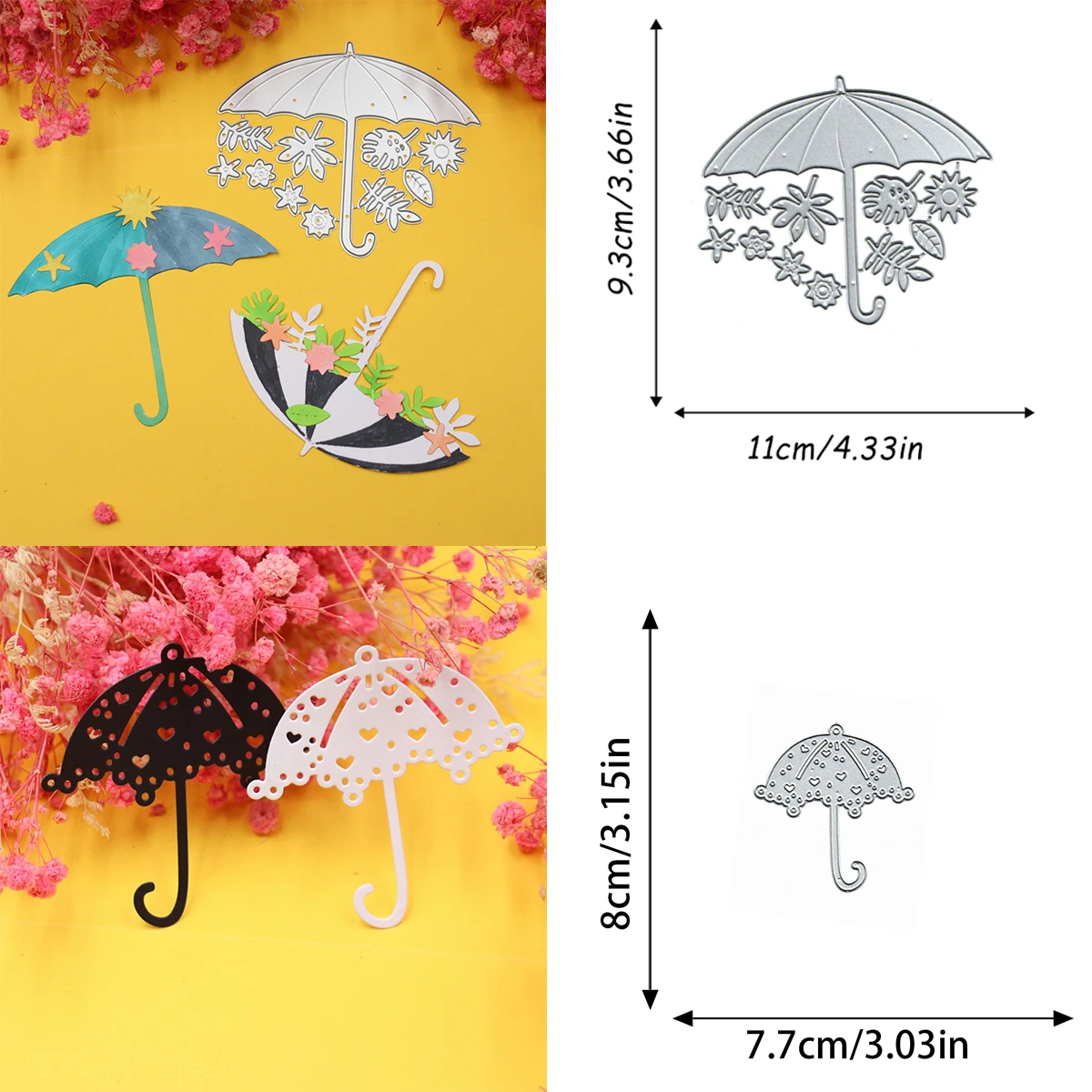 Valentine's Day Love Flower Umbrella Scrapbooking Embossing Template DIY Card Making Mold Crafts Cutting Dies 2024 New Arrivals