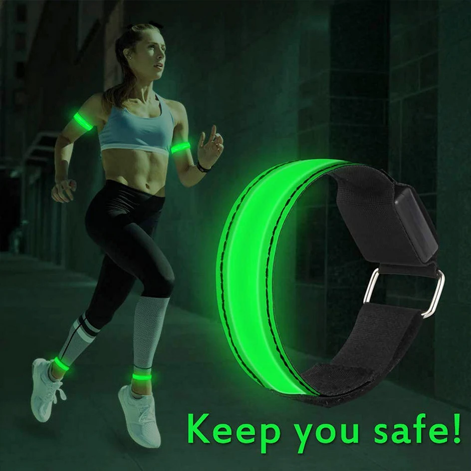 10 sztuk LED ładowane na USB pasek światła nadgarstek Slap Armband kostki noc bieganie biegacz jazda blask bezpieczeństwa