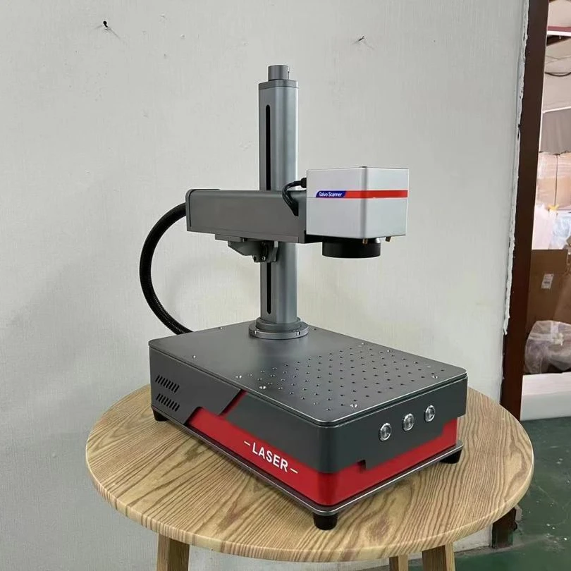 

20W 30W mini portable desktop metal plastic jewelry color MOPA code logo optical fiber laser marking machine for stainless steel