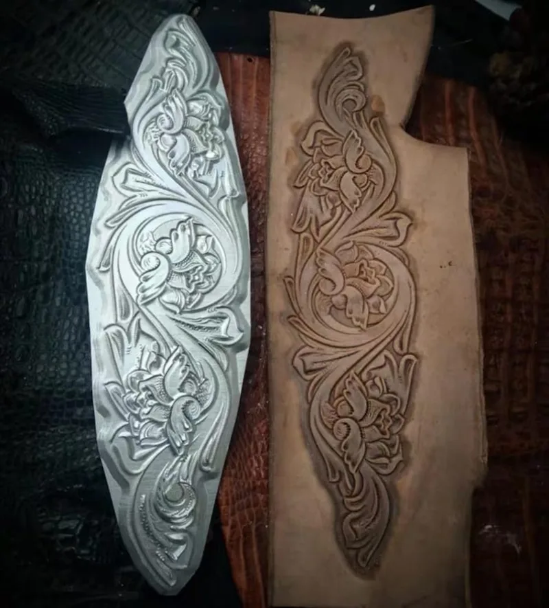 

3D-штамп для тиснения кожи с арабесками: Формы для ручной гравировки узоров «Танг-грасс» для холодного прессования кожи