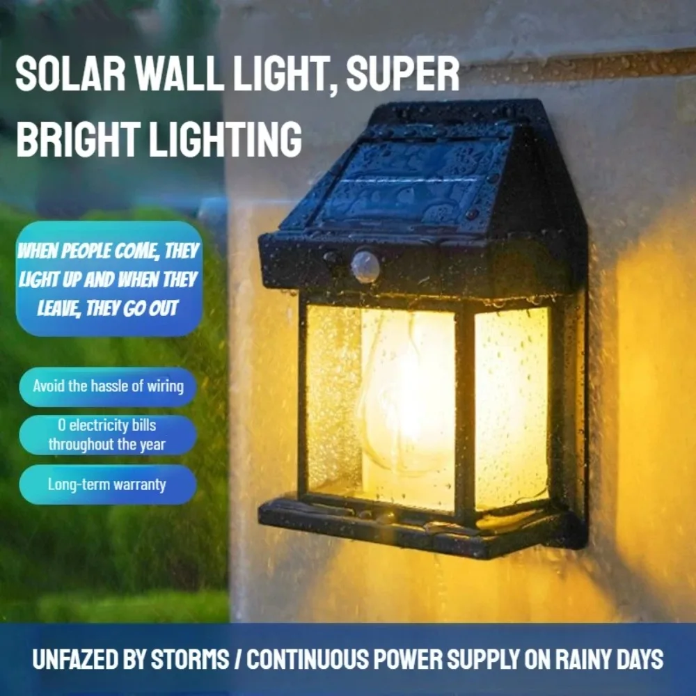 

Solar Outdoor Waterproof LED Wall Light Powerful Solar Energy Lamp with Light Sensor for Garden Yard Fence House Decoration