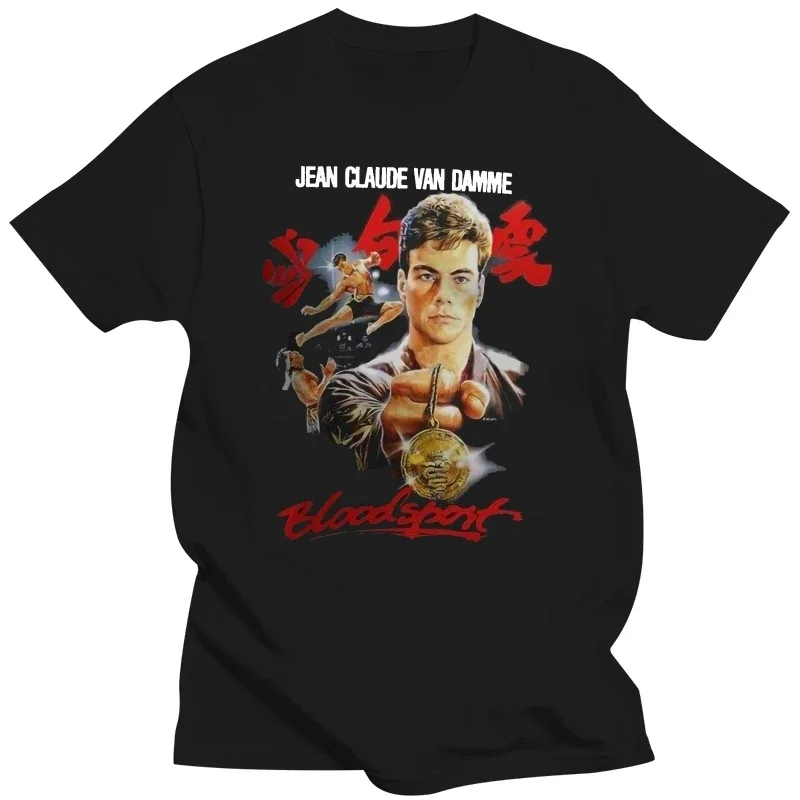 New Arrival Casual T-shirts JEAN CLAUDE VAN DAMME BLOODSPORT1 Mens Black Summer T-Shirt Size oversized graphic t shirts harajuku