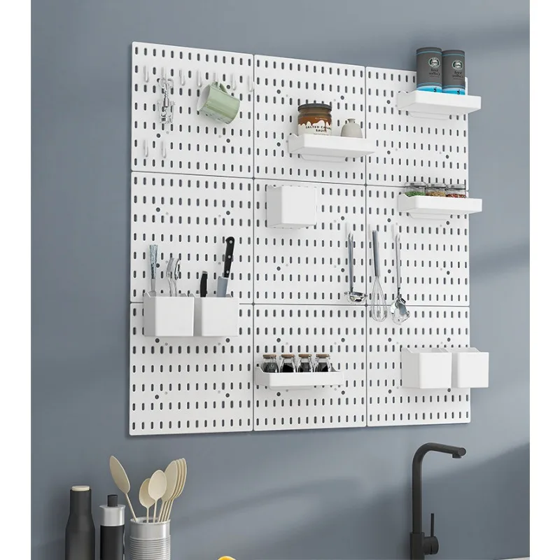 Pegboard Combination Kit  DIY Pegboard Organizer Wall Mount Display Peg Board Panel Kits with Storage Containers and Hooks