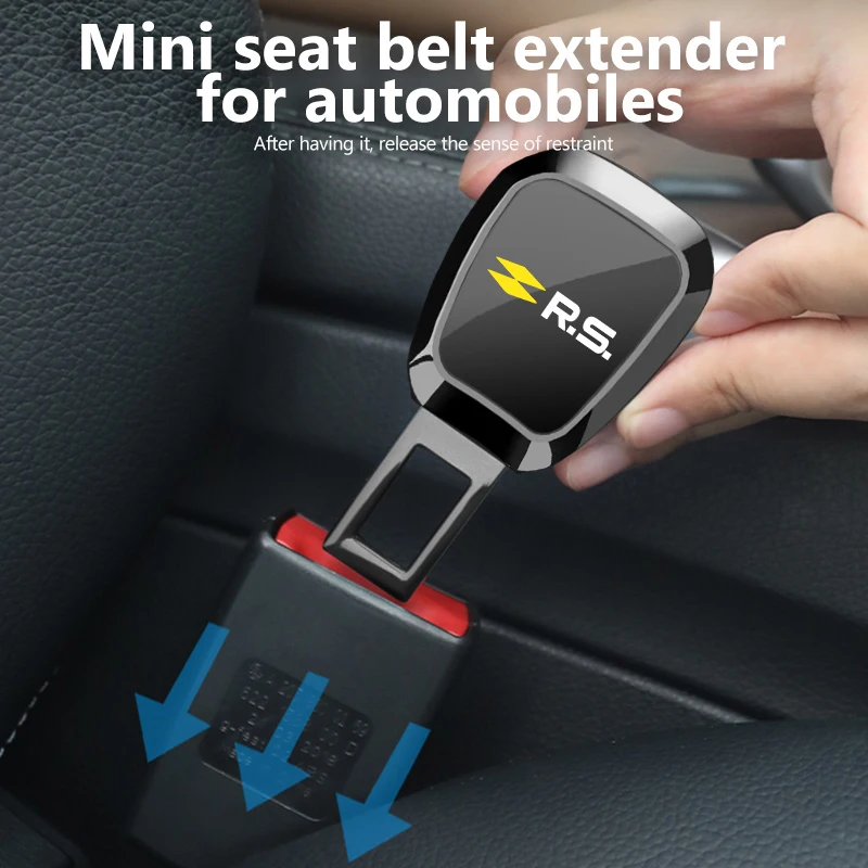For Renault Car Badge Safety Belt Extension Buckle Plug Seatbelt Clip Adjustable Extender Clio Koleos Megane Espace Dacia RS view 5