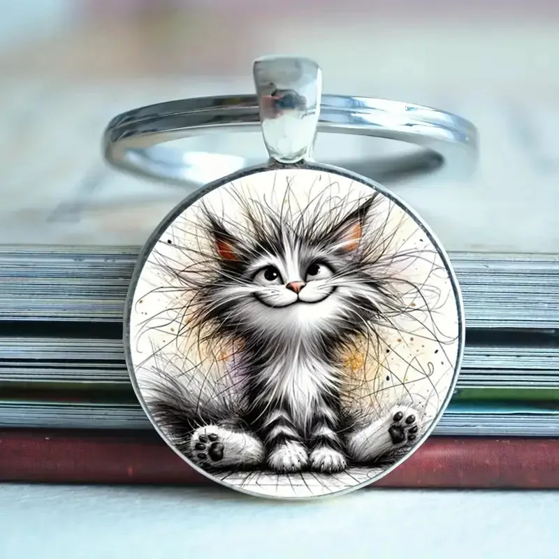 Pet New Fashionable Cat Design Fashionable Alloy Keychain - Multifunctional Keychain Suitable for Bags