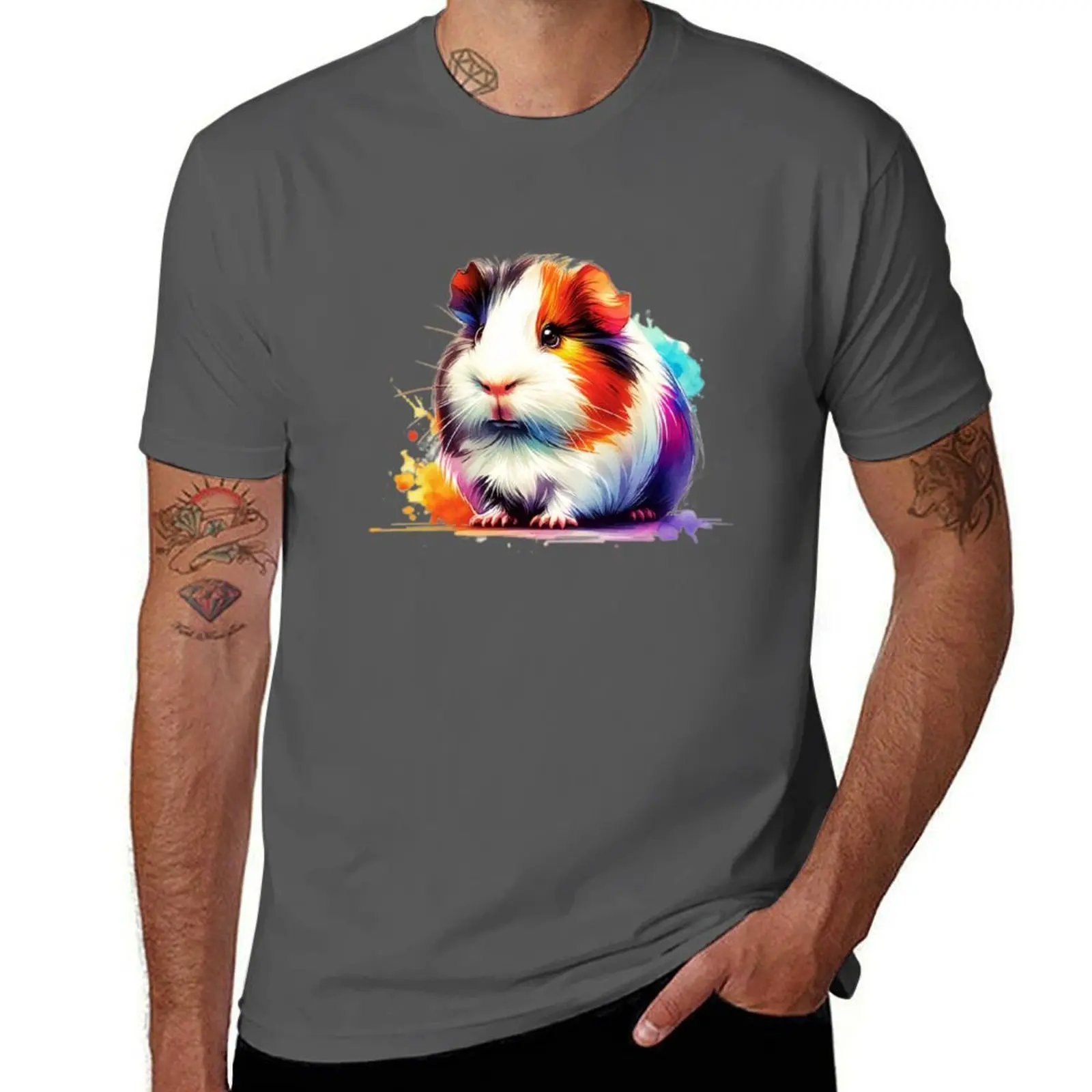 

Watercolor Guinea Pig T-Shirt cotton t shirt man graphic t shirts for man T-Shirt