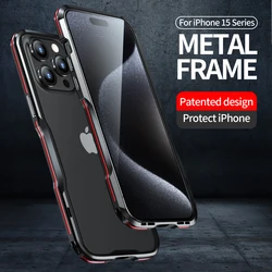 Fashionable And Minimalist Alloy Frame Phone Case Suitable For IPhone 12 13Mini 14, 15,  Pro Max Plus Anti Drop Protective Cover