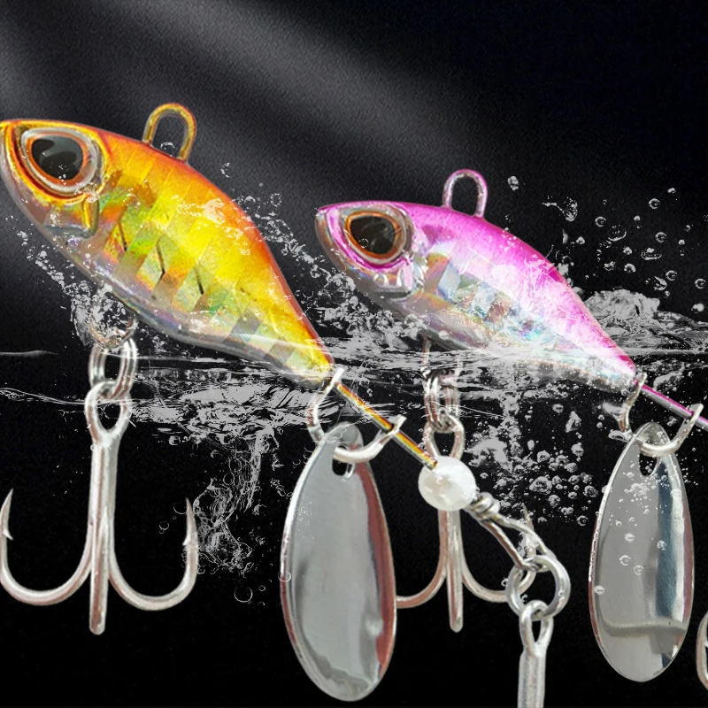 Long Shot Rotating Tail VIB vibration Bait Spinner Spoon Fishing Lures Jigs Tractor Fishing Hard Baits Tackle Pesca