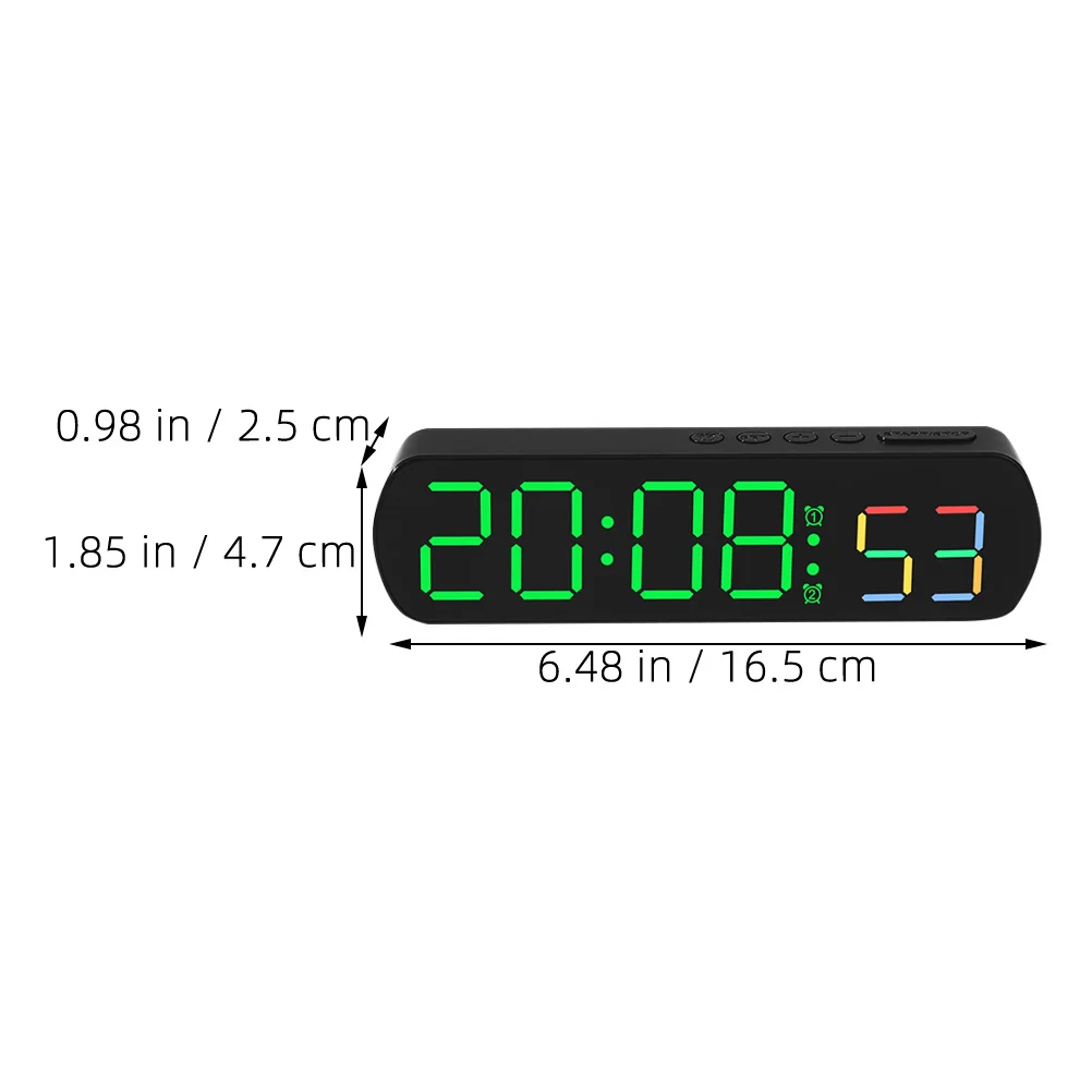 

Led Alarm Digital Large Screen Bedroom Desk Clock Temperature Display Usb Charging Stable Base Home Office Use Electronic Clock