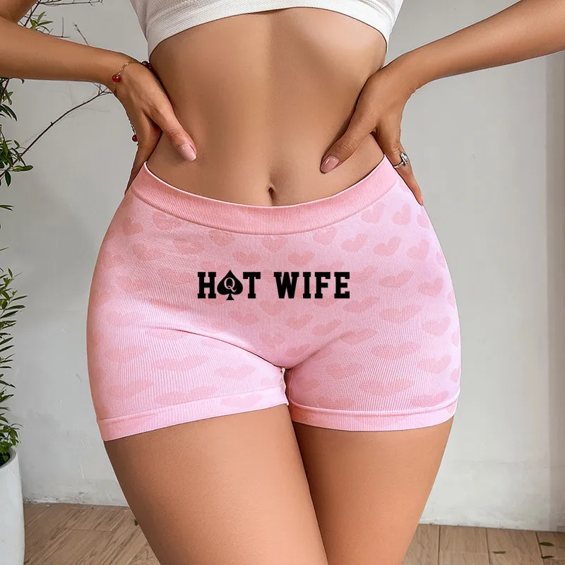 HOT WIFE Queen of Spades Womens Sexy Underwear Love Heart Pink Knitting Box Female High-waisted Comfortable Breathable Panties