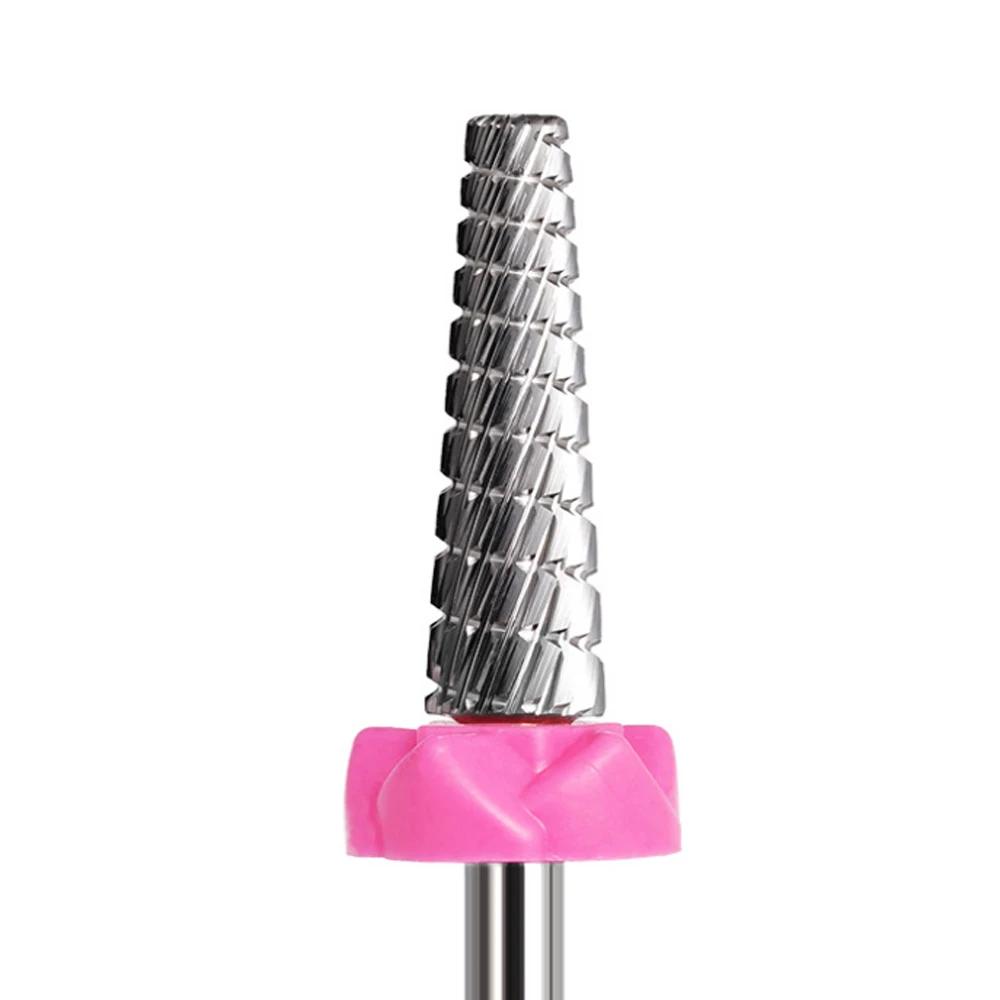 5 em 1 brocas de unhas de barril cônico, 3/32 ''brocas de carboneto de tungstênio de segurança para profissionais, manicure cutícula gel acrílico remo