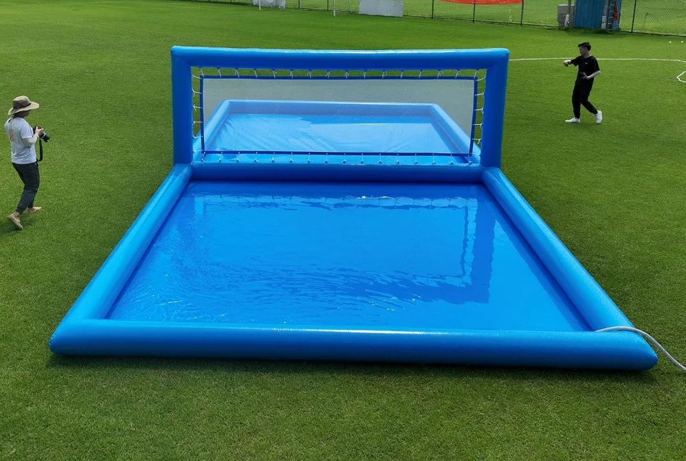 2026 Inflatable Beach Volleyball Court Pool Water Play Giant Inflatable Water Volleyball Field with Air Pumpwoniu