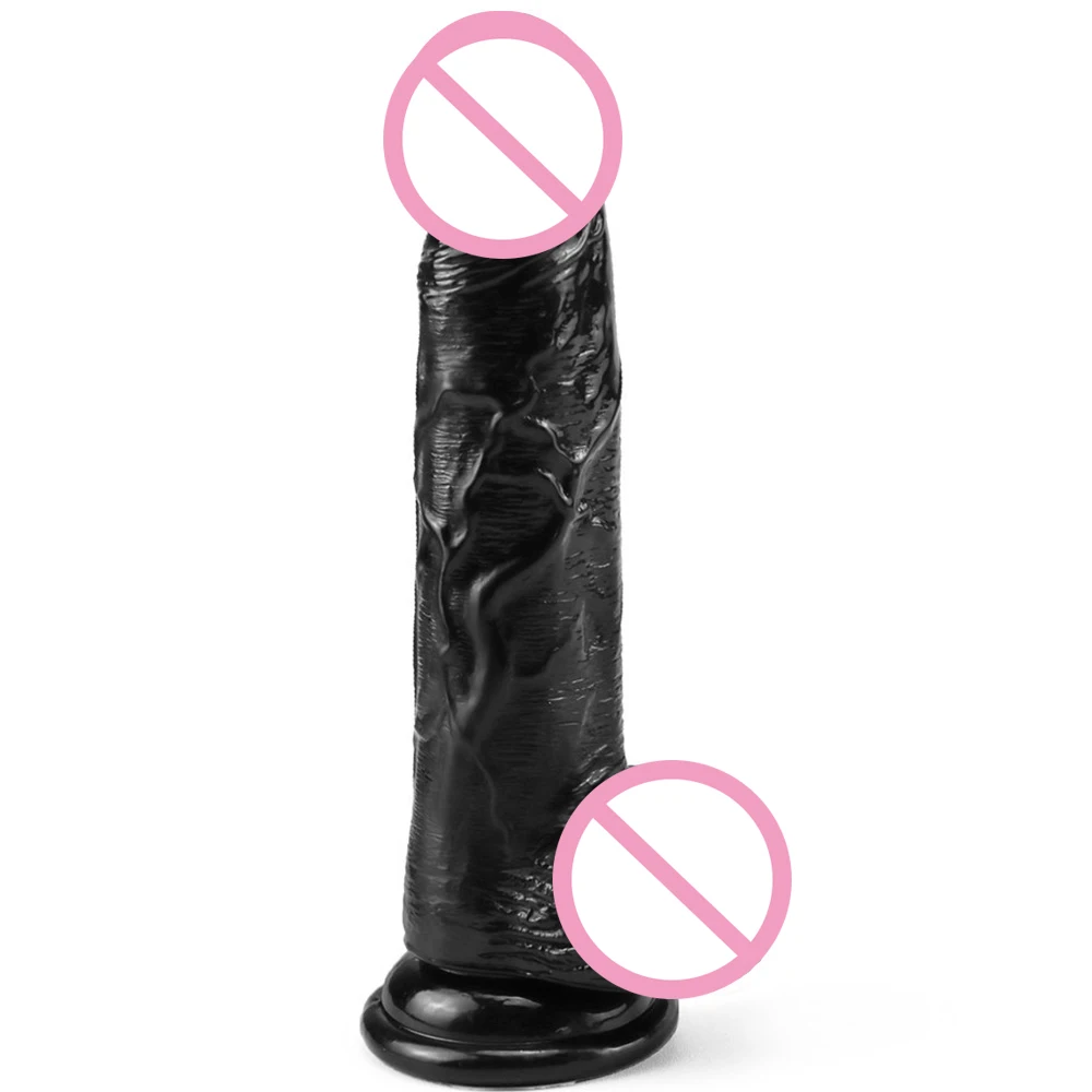 Black Realistic Dildo for Women, Realistic Suction Cup Anal Dildo Adult Sex Toys with Balls for Beginner G-spot Prostate Play