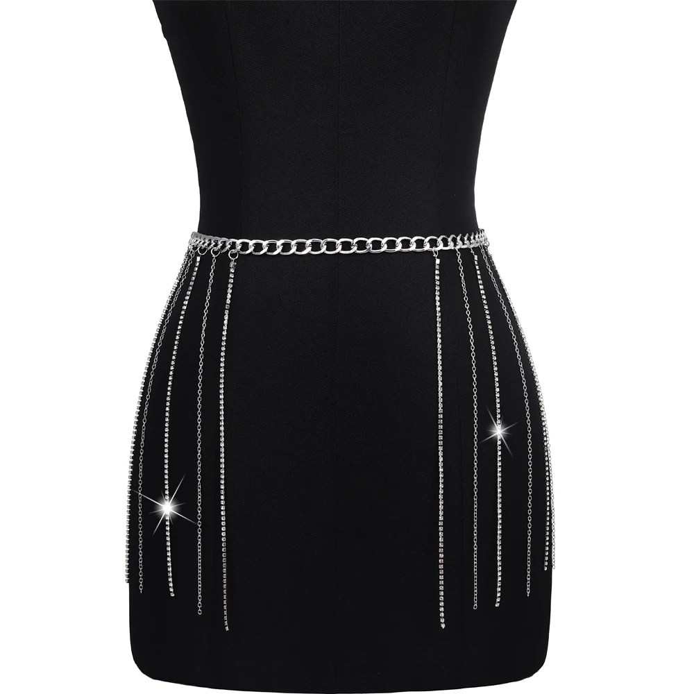 Sexy Waist Chain Crystal Body Chain Jewelry For Women Girls Dance Bikini Beach Nightclub Belly Jewelry Bodychain Accessories