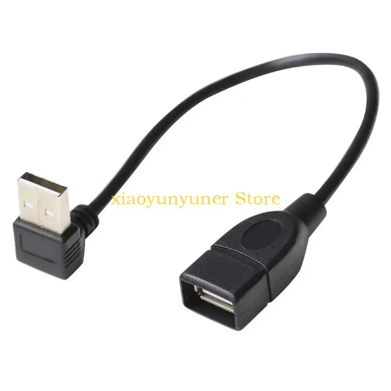 P9JB USB Port Extender Hub Data Daya kabel daya 90 ° Down/UP USB2.0 Kabel Ekstensi Kabel Kabel Pria ke Black Wanita