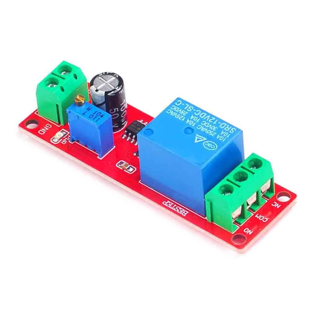 NE555 Delay Switch Board Monostable Switch Timer Delay Relay Shield Module DC 12V 0 To 10 Second Onboard Equipment