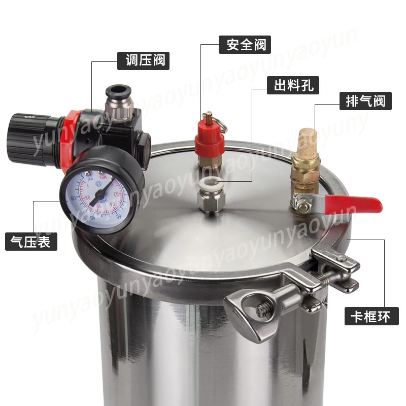 3L Stainless Steel Clamp Frame Pressure Pot Glue Dispensing Storage Tank for Glue Dispenser