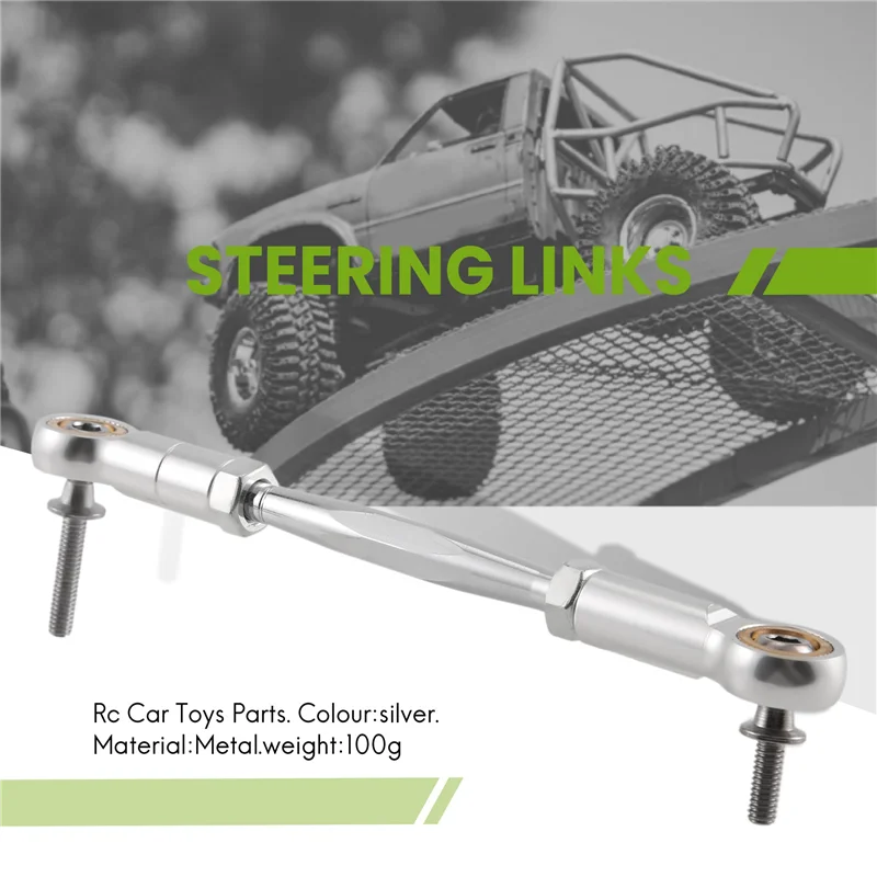 โมเดิร์น CNC โลหะพวงมาลัย Tie Rod สําหรับ 1/5 HPI BAHA ROVAN KM BAJA 5B,Silver