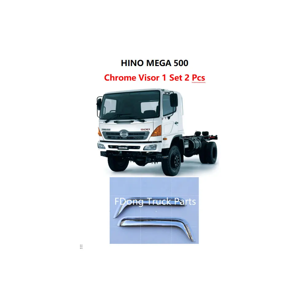 FDONG Chrome Visor / Door Window 1 Set 2 Pcs for HINO MEGA 500 FC9J