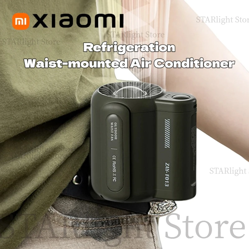 مروحة معلقة على الخصر المحمولة من Xiaomi، 3 سرعات، تدفق هواء قوي يمكن ارتداؤه بمشبك شخصي، مروحة رائعة قابلة لإعادة الشحن تحت القميص