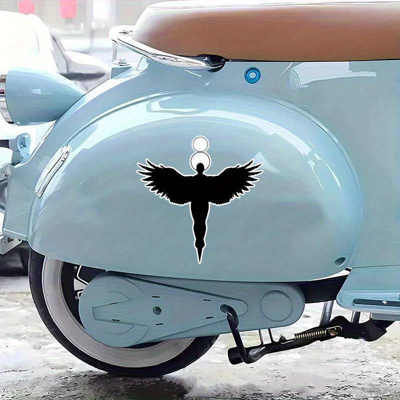1PC 멋진 천사 실루엣 데칼 - 방수 내구성 신성한 분위기 - 자동차 노트북 휴대폰을 위한 독특한 개인화
