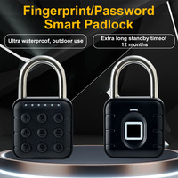 Smart Pad Lock Fingerprint Padlock Cabinet Lock Dormitory Anti-Theft Lock USB Rechargeable Security Keyless Lock Smart Padlock