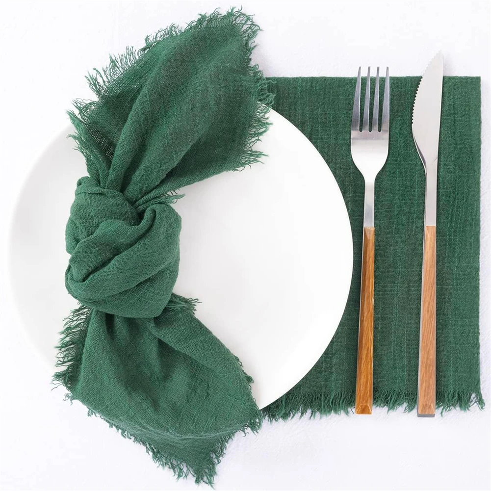For Special Occasions Everyday Use Cotton Napkins 42x42cm Cotton Napkins With Tassels Design Decor Color Variants