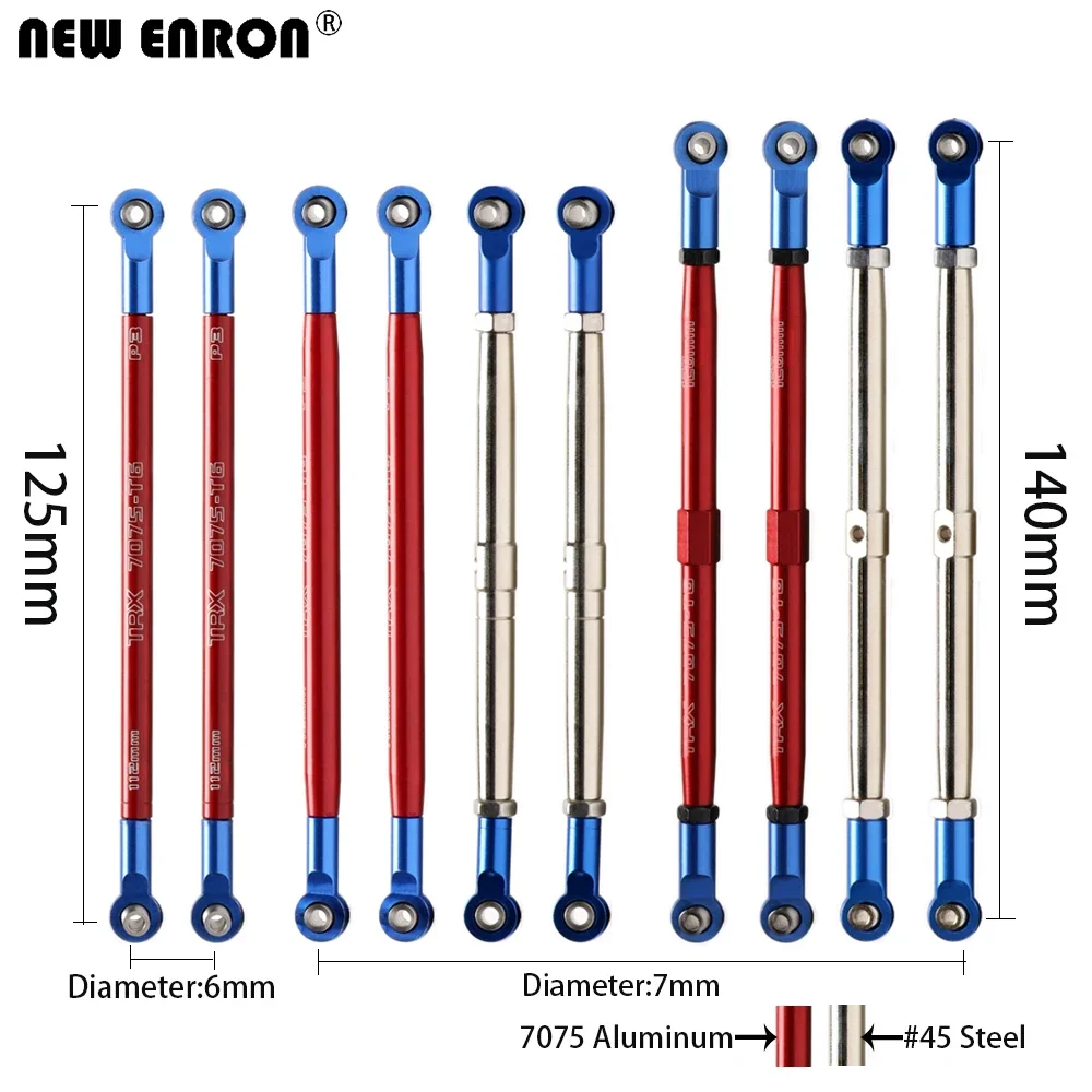 NEW ENRON Alloy / Steel Adustable Push Rod / Toe links 2Pcs or 8Pcs For RC TRAXXAS 1/10 REVO 53097 Summit 56076 REVO 2.0 86086