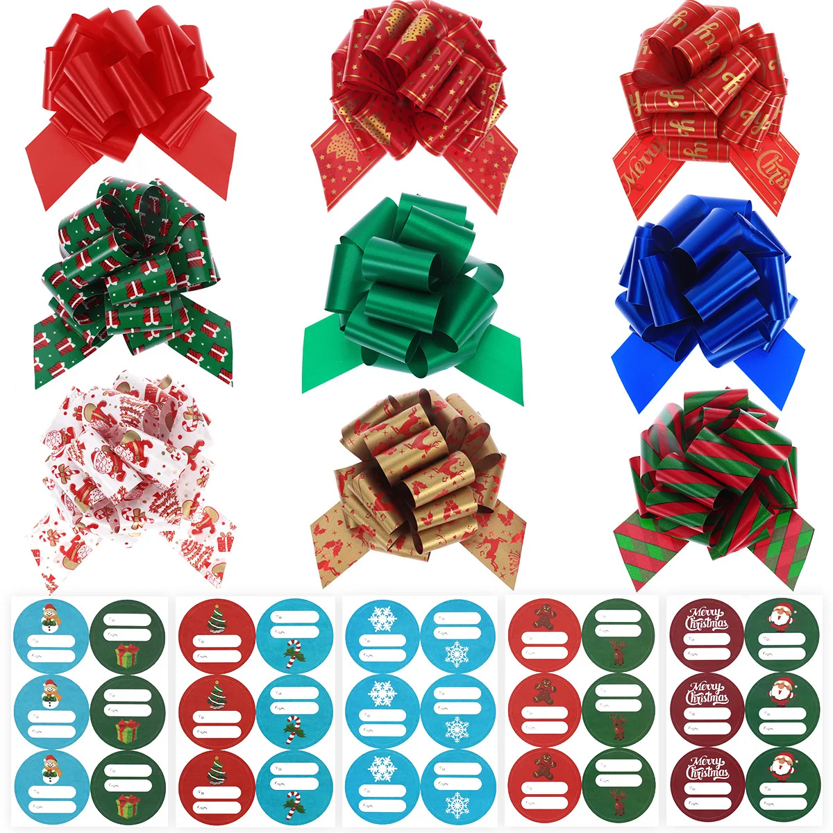 

Cute Bows Stickers Pulls Gift Holiday for Presents Curly Package Christmas Decoration