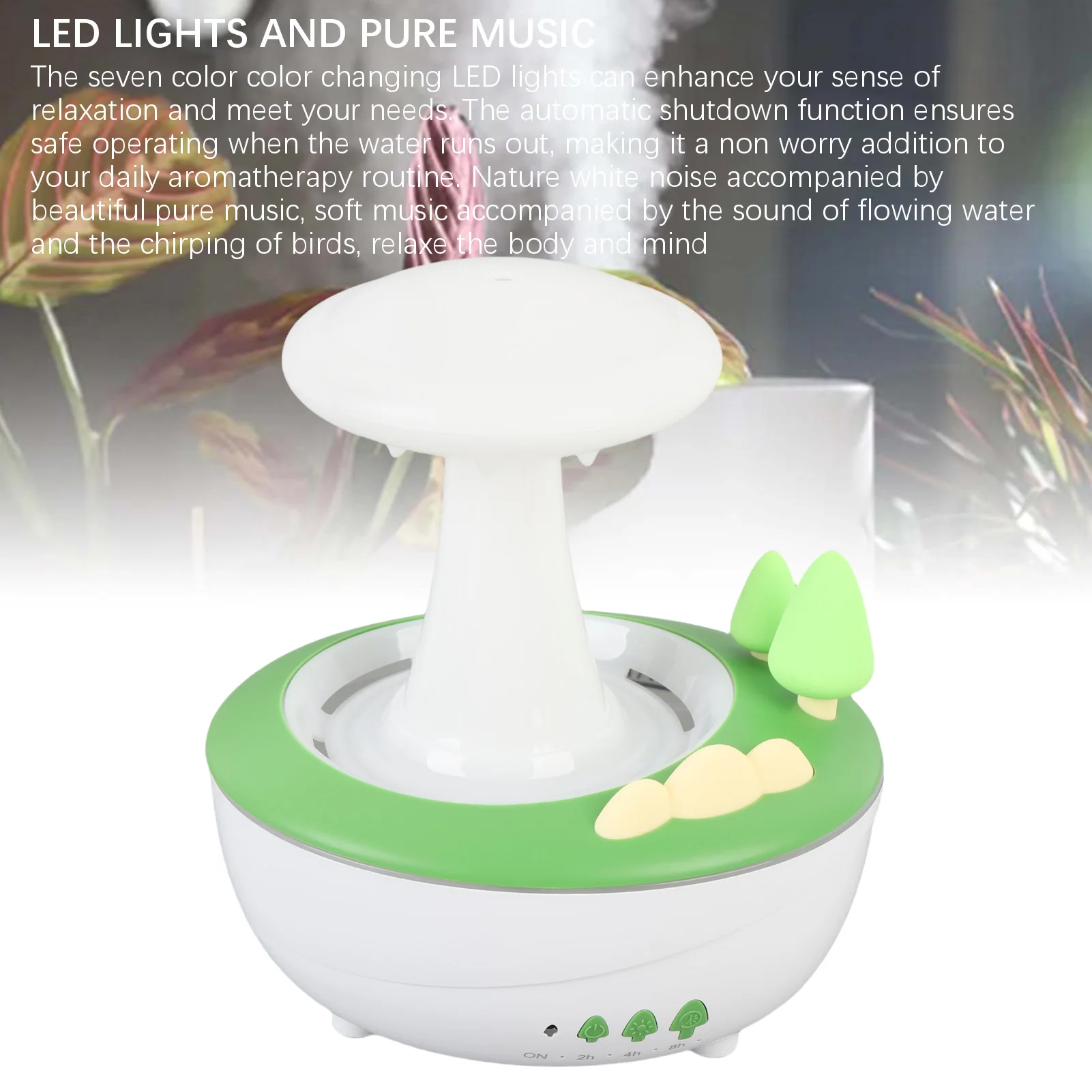 

Увлажнитель тумана, диффузор эфирного масла для ароматерапии, 7-цветный светодиодный ночник для спальни, офиса, лоток для ароматического масла