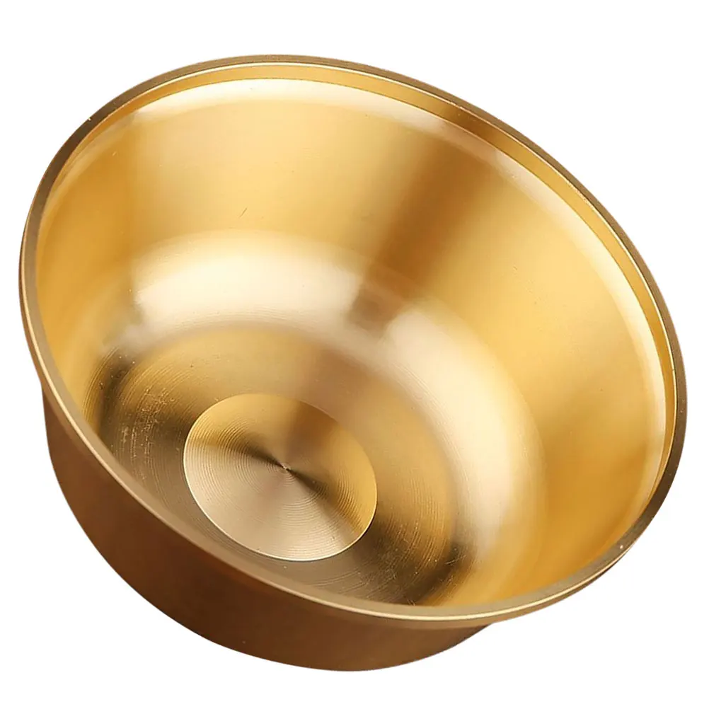 

Brass Bowl Ornament Copper Wealth Cup Offering Temple Soup Golden Decorative Buddhism Multi Function Desktop Holy Wear