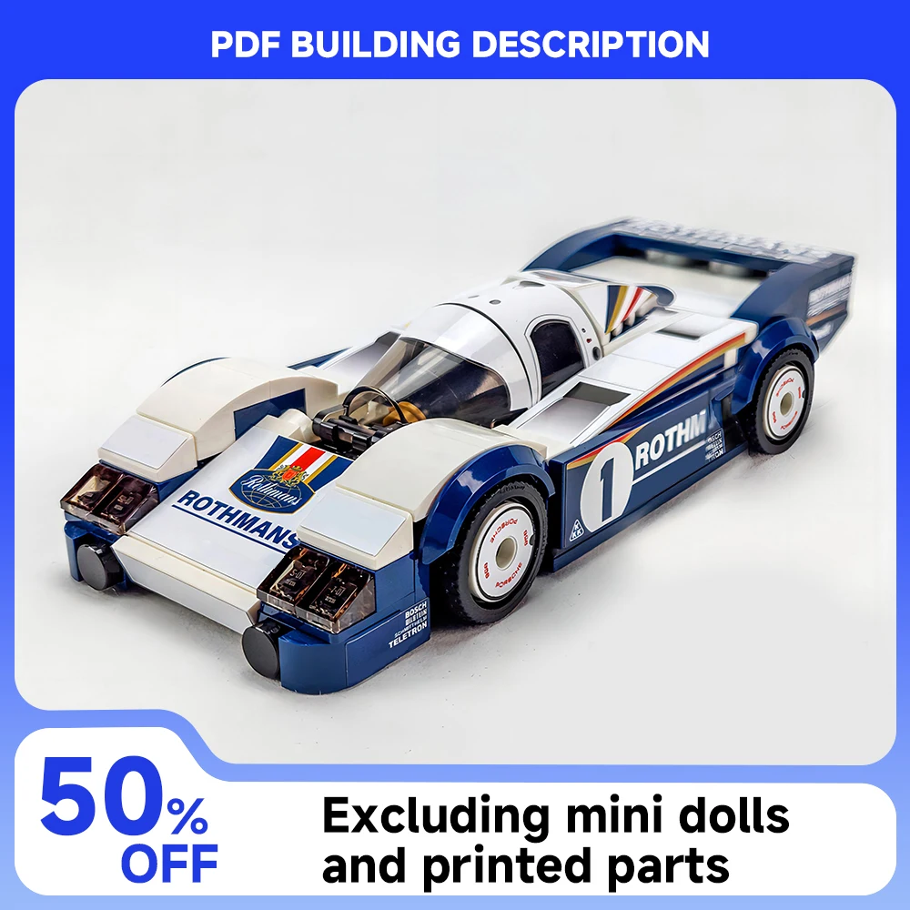 

232PCS MOC 956 1982 Le Mans Racing Series Building Blocks City Sports Racing Car Assembly Creative Children's Toy Boy Gift Set