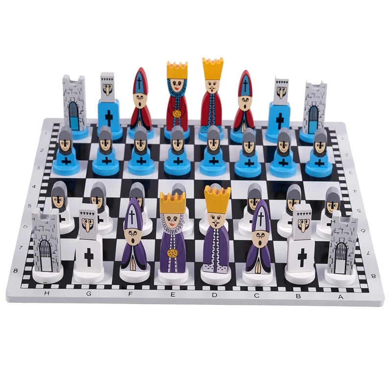 Wooden Chess Children's Gifts Cartoon Modeling Chess Toys