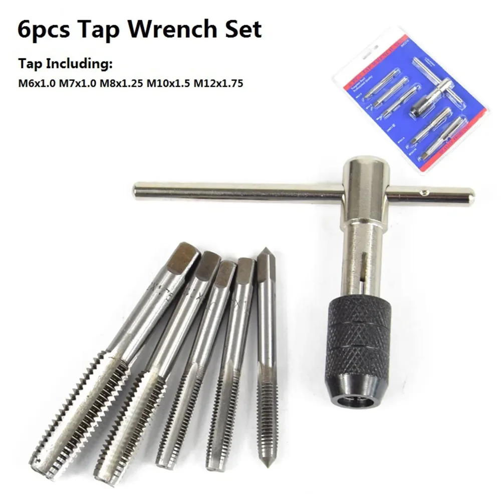 

Tap Wrench Set 6/8/9 Pcs Hand ping Tool Holder Twist Drill Screw Threading