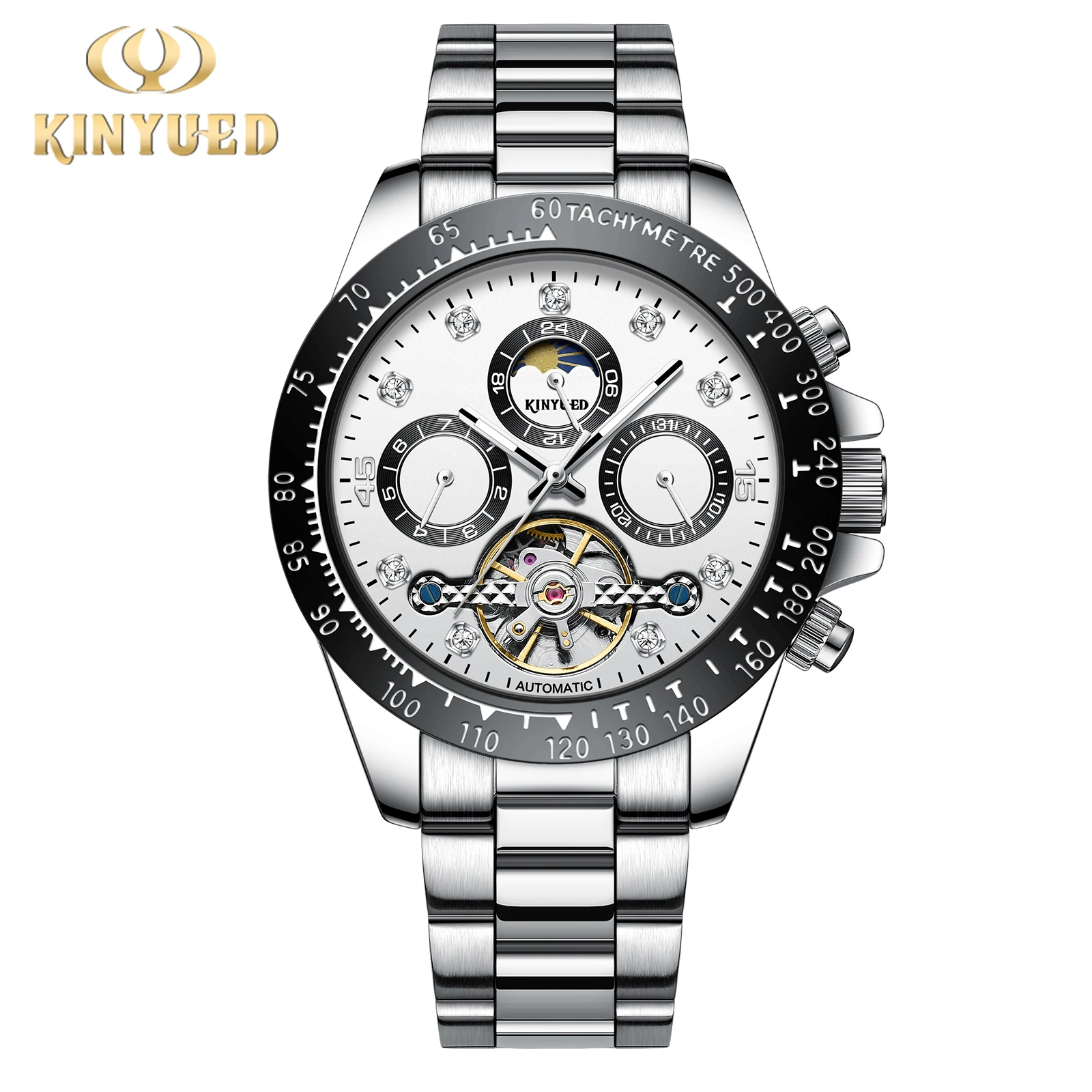 

KINYUED 2026 New Men's Automatic Mechanical Watch Stainless Steel Waterproof Watch J115-2