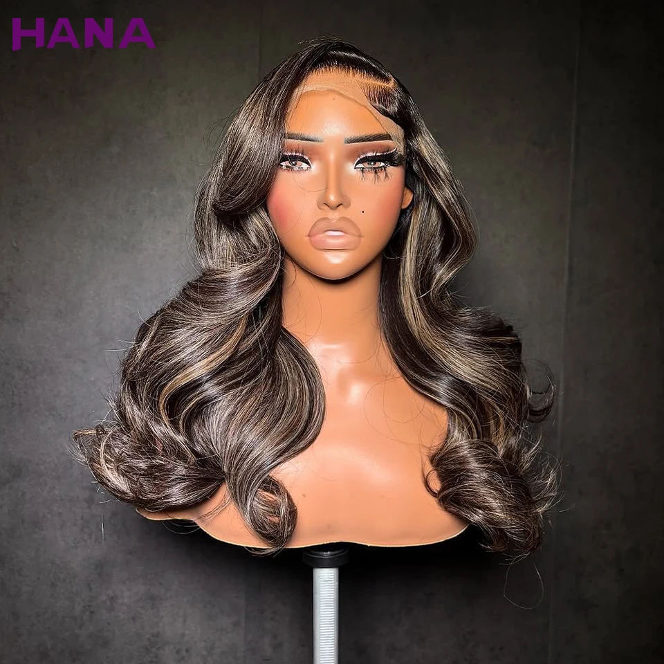

Highlights Stripe Blonde Colored HD Lace Body Wave 13x4 13x6 Lace Frontal Wig Remy 5x5 Lace Closure Human Hair Wig For Women