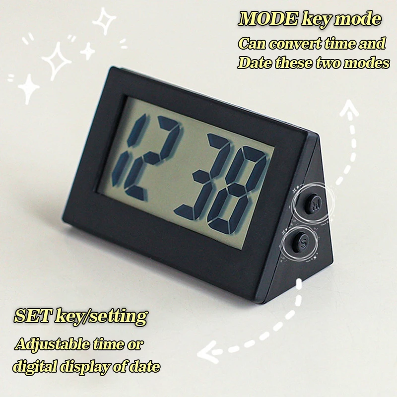 Mini LED Clock Electronic Digital Screen Desktop Clock Portable Battery Operated Desk Clock Home Office Bedroom Table Decor