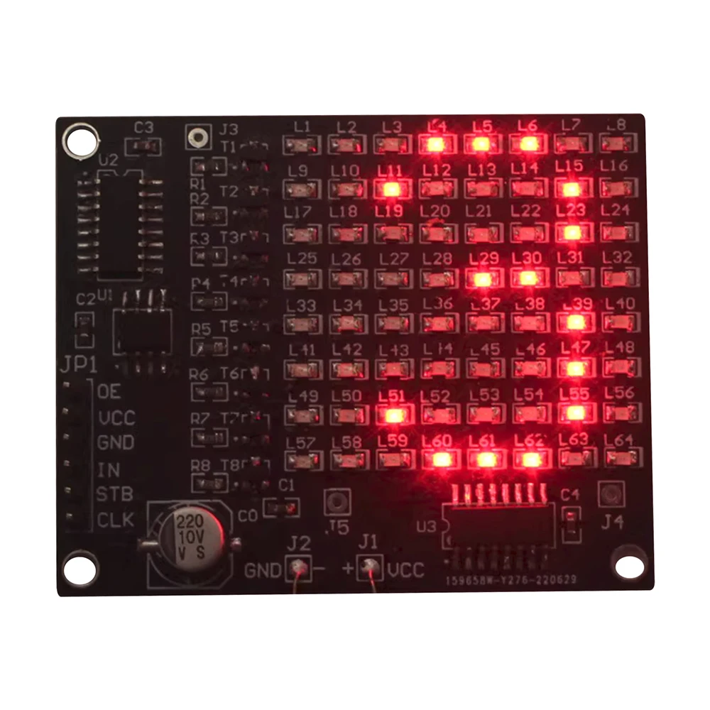 Electronic LED Display Kit 64LED/256LED Red LED Dot Matrix Display Kit - SMD Components Soldering Practice Board DIY Kit