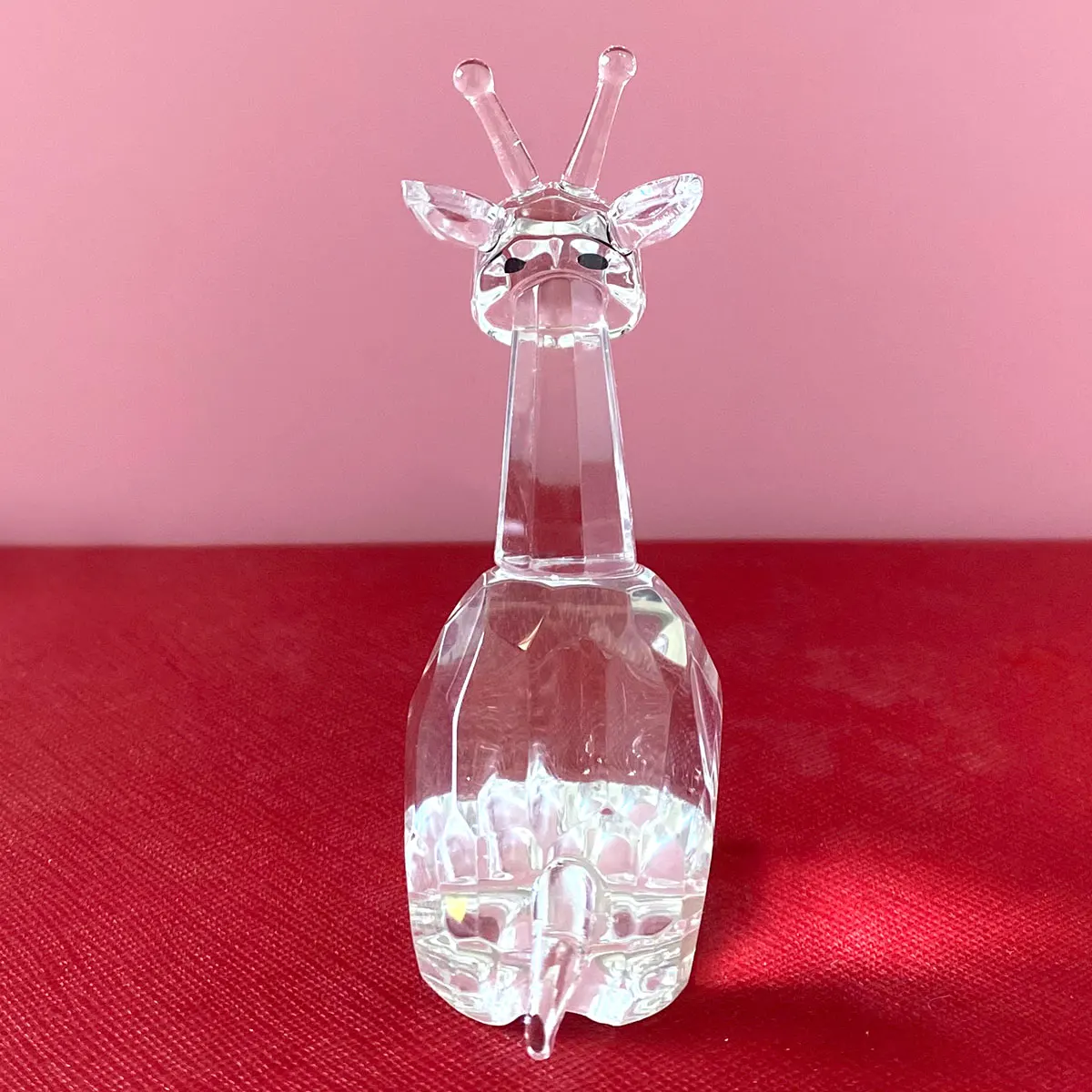 Crystal Deer Figurine Clear Glass Giraffe Art Wild Animals Paperweight Collectible Christmas Gift Home Table Decor